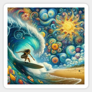 Mandala Sky Surfer Girl Sticker